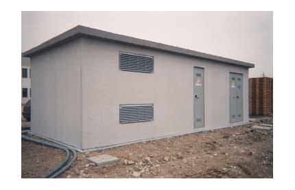 Cabine Elettriche prefabbricate di trasformazione | Cabina elettrica, impianti fotovoltaici prefabbricata a pannelli composta da vano utente, enel e misure.