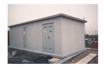 Cabine Elettriche prefabbricate di trasformazione | Cabina elettrica, impianti fotovoltaici prefabbricata a pannelli composta da vano utente, enel e misure.